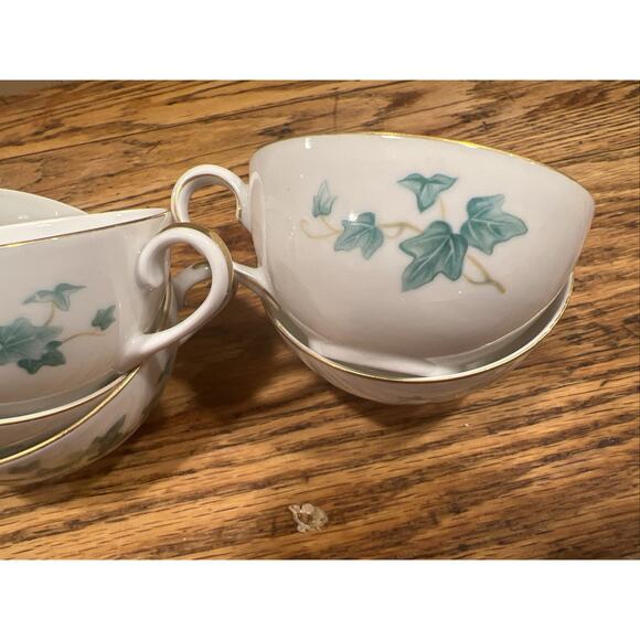 Sango Caprice Green Ivy 22 Piece Cup And Saucer Set! EXCELLENT PRISTINE! - Picture 5 of 6